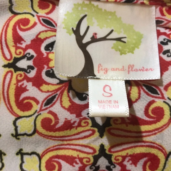 Fig & Flower Multicolored 3/4 Sleeve Blouse Size S - Picture 5 of 5